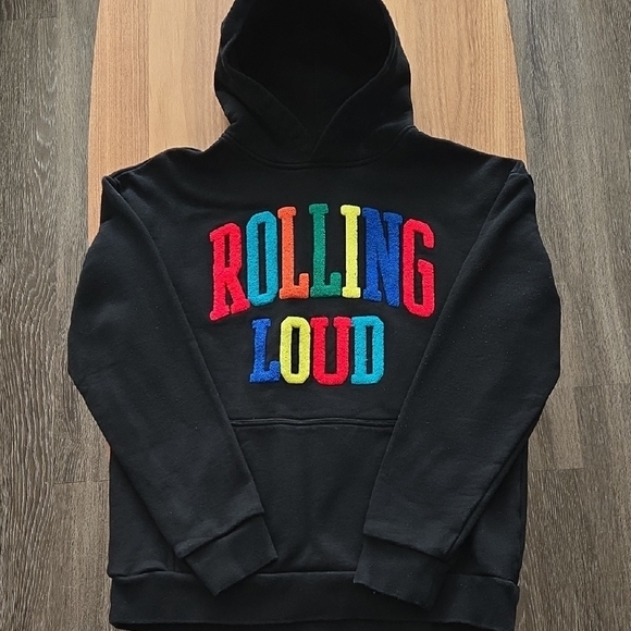 Black ROLLING LOUD MERCH  Hoodie with Colorful 'Rolling Loud' Design - Picture 4 of 5